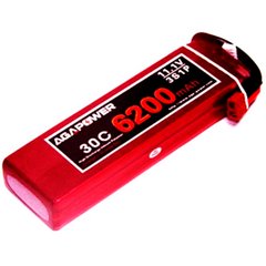 Основне фото Акумулятор RED Li-Po Battery 6200 mAh 11.1V 3S 35C 30x45x145мм T-Plug (з липучками) в інтернет - магазині RoboStore Arduino