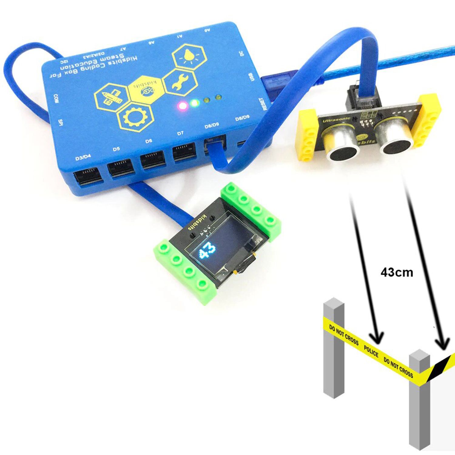 Модуль ультразвукового датчика відстані HC-SR04 Kidsbits Lego