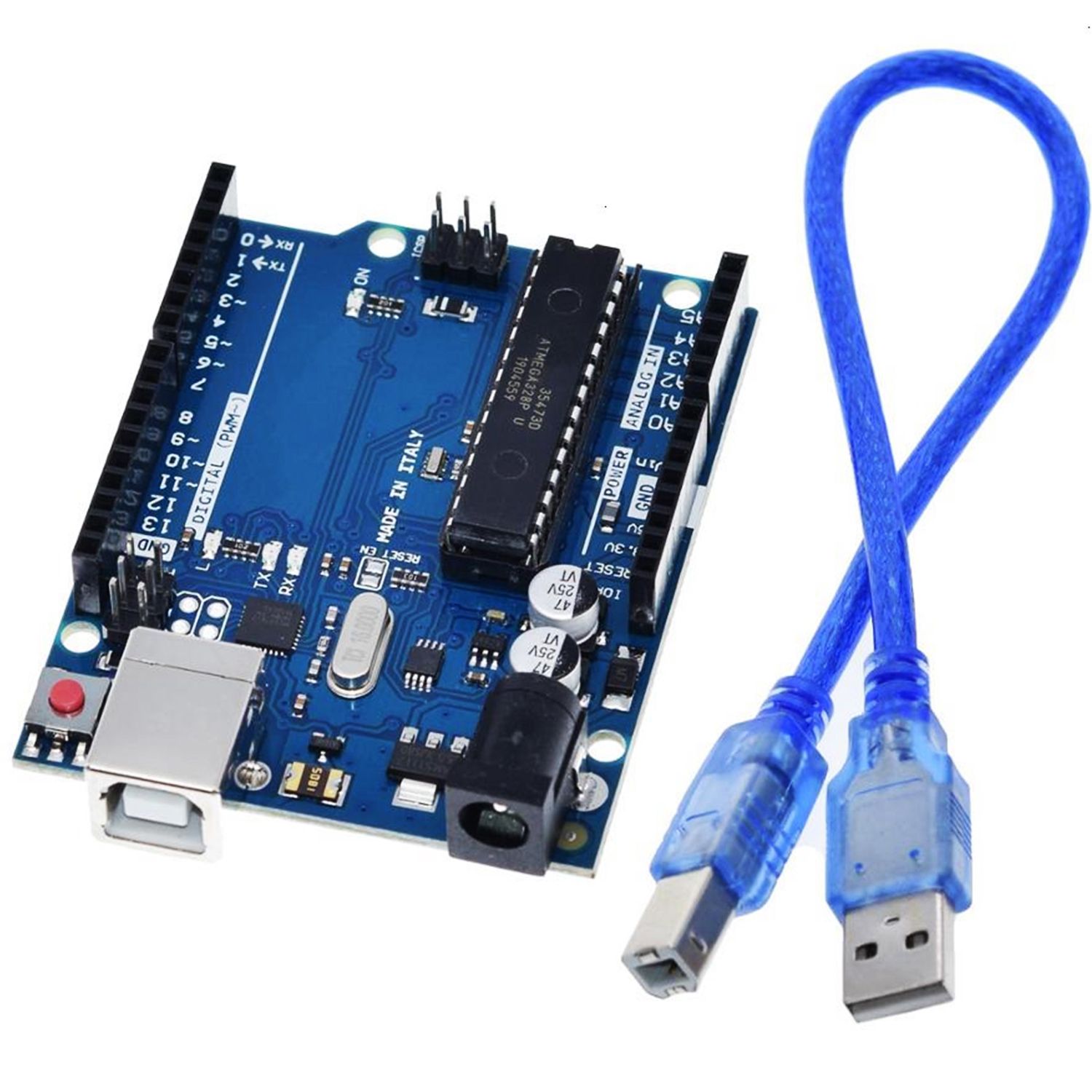Плата Arduino Uno R3 + USB кабель 50 см