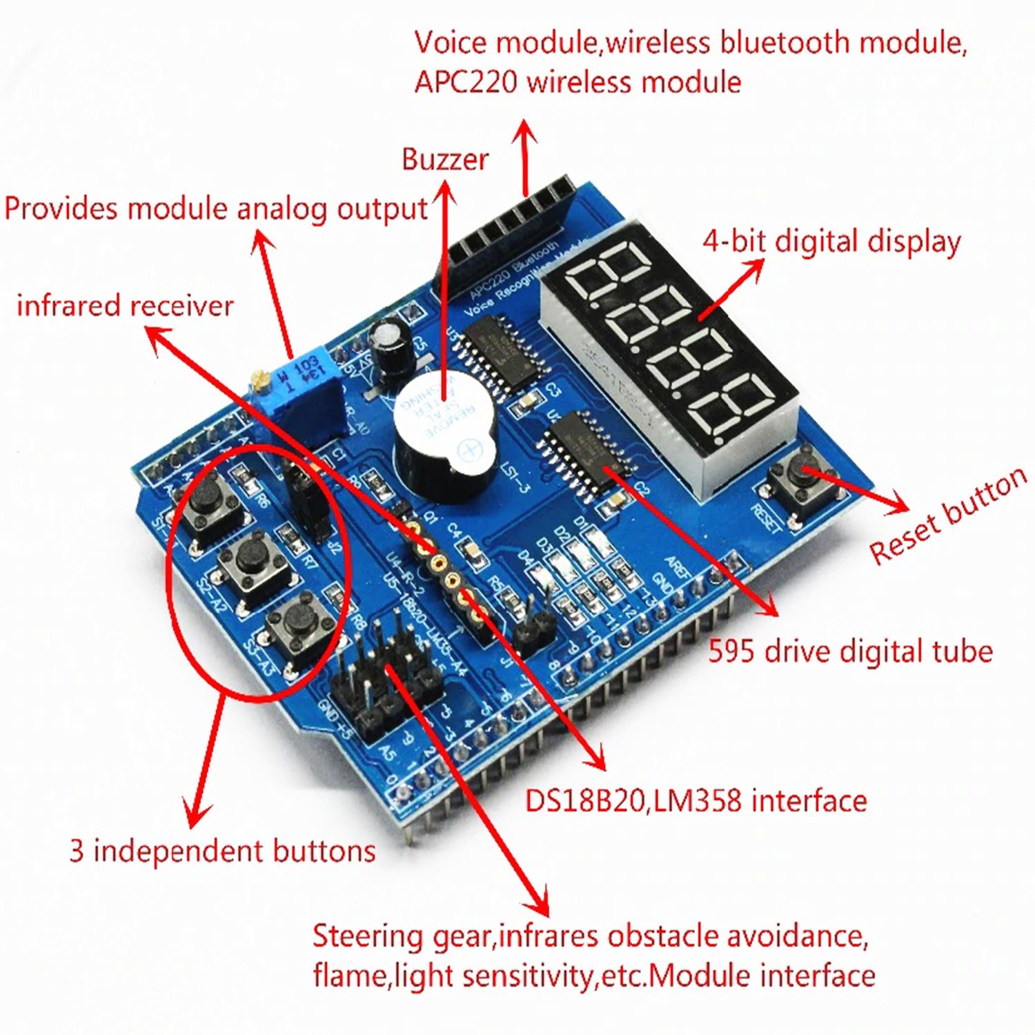 Багатофункціональний навчальний Шилд для Arduino
