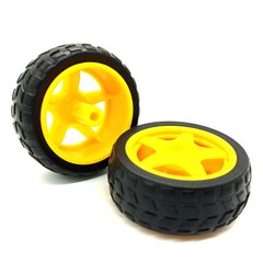 Основне фото Колесо пластикове 65 мм, жовте в інтернет - магазині RoboStore Arduino