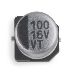 Основне фото SMD конденсатор 100 мкФ 16 В 6,3х5,4 мм в інтернет - магазині RoboStore Arduino