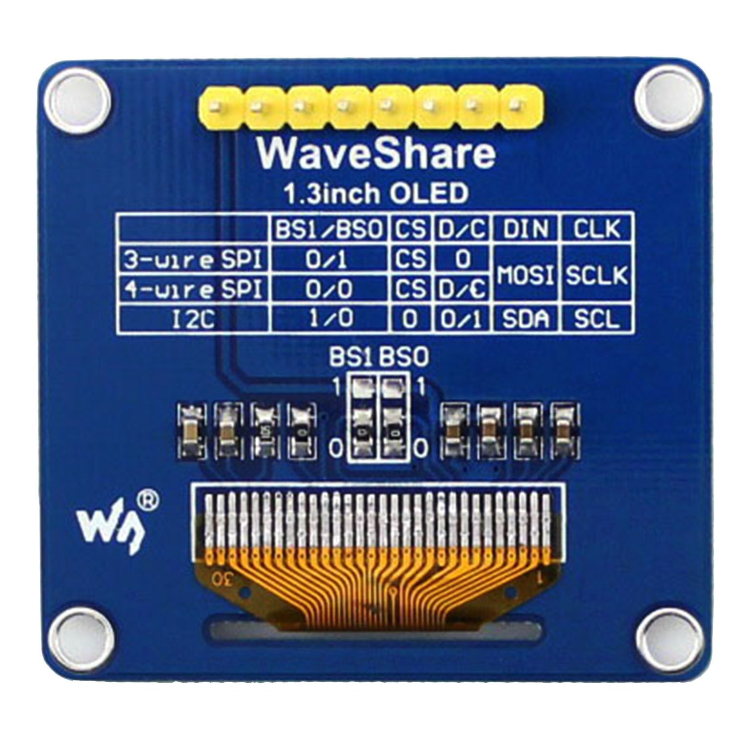 OLED дисплей Waveshare 1,3 дюймов 128х64