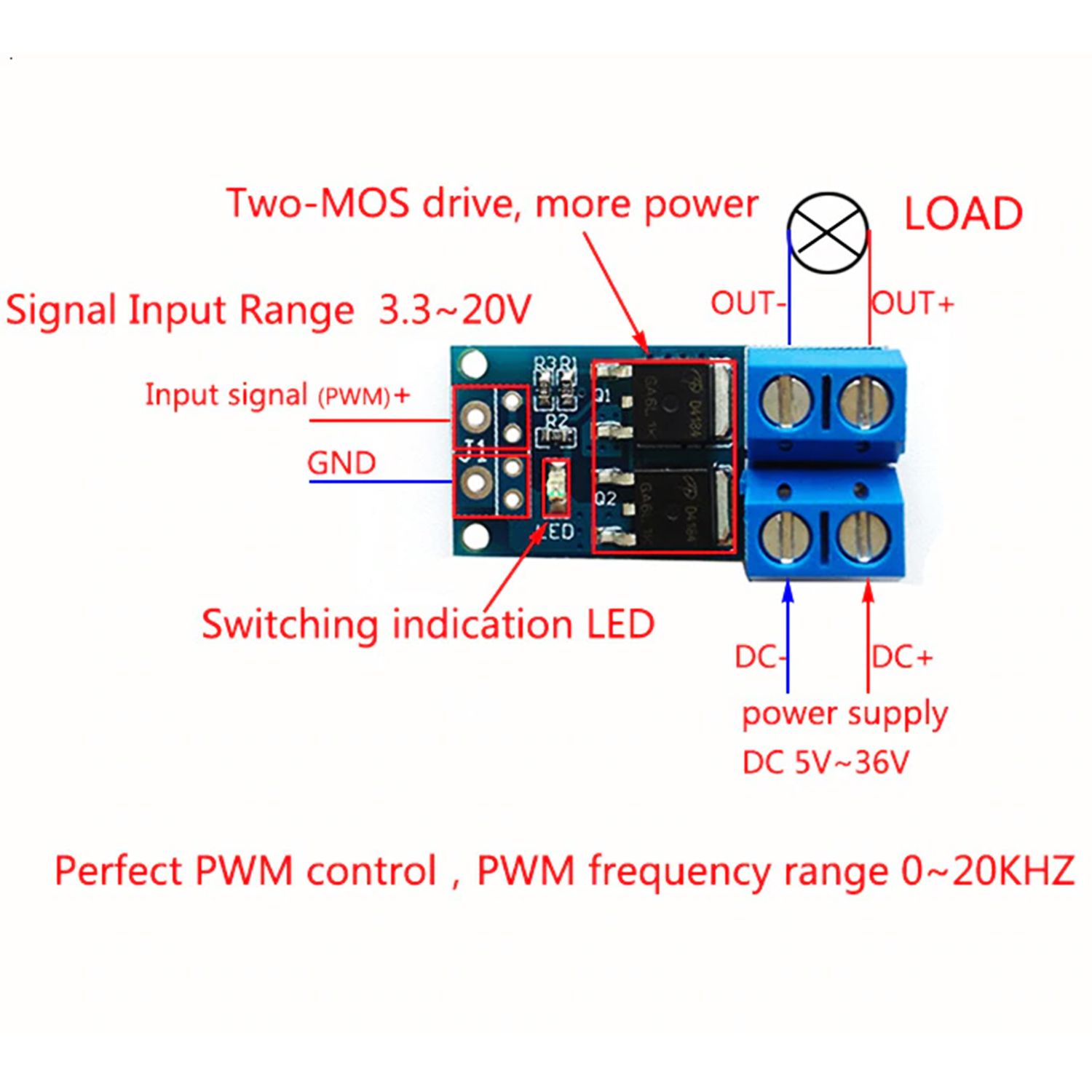 Модуль привода ШИМ-регулятора для Arduino 15A 400 Вт MOSFET
