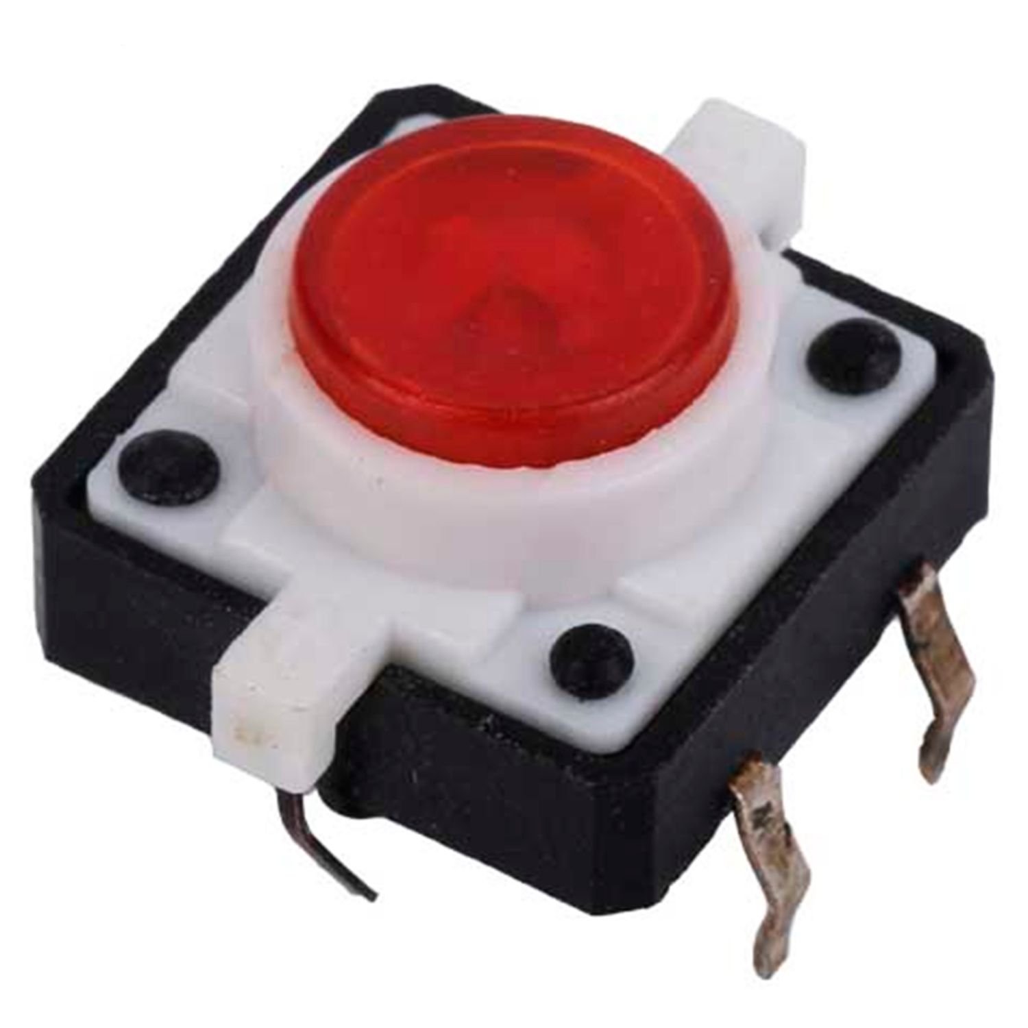 Тактовая кнопка с подсветкой 12x12x7.3 мм, красная