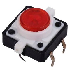 Основне фото Тактова кнопка з підсвічуванням 12x12x7.3 мм, червона в інтернет - магазині RoboStore Arduino