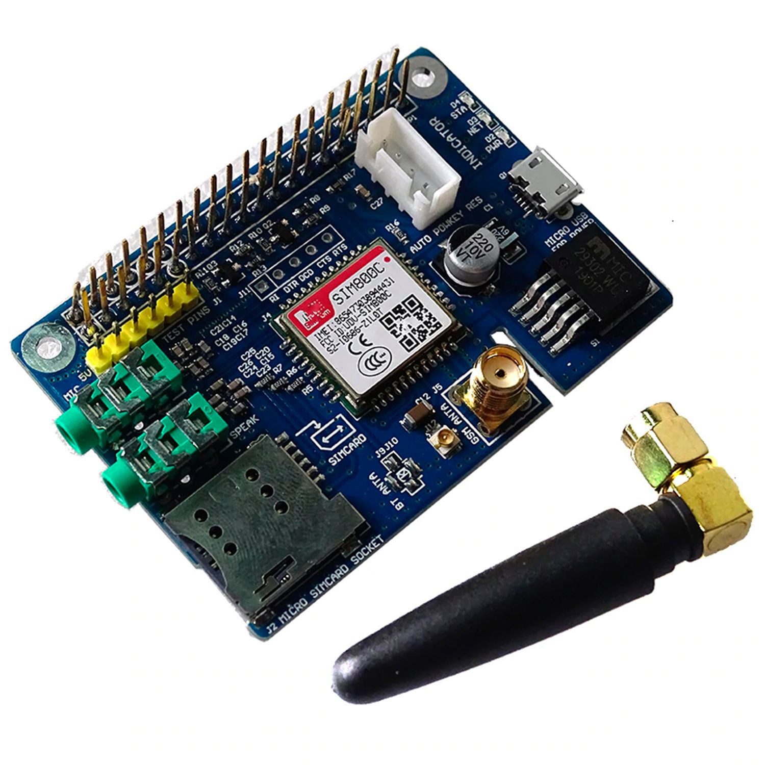 Модуль коммуникации GSM GPRS для Arduino та Raspberry Pi SIM800C