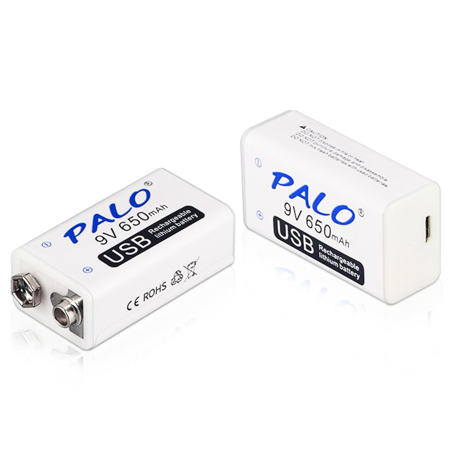 Литиевая батарейка (крона) PALO micro USB 9V 650mAh