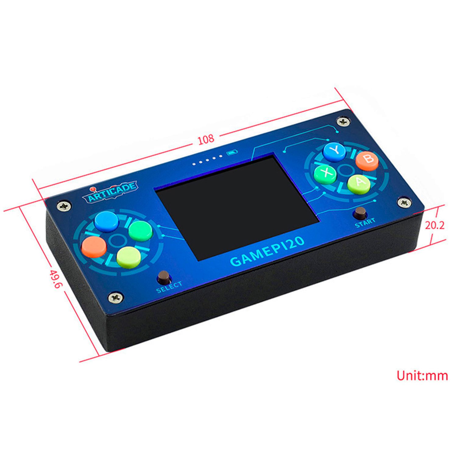 Міні-ігрова консоль на основі Raspberry Pi Zero Waveshare GamePi20, 2,0-дюймовий IPS дисплей