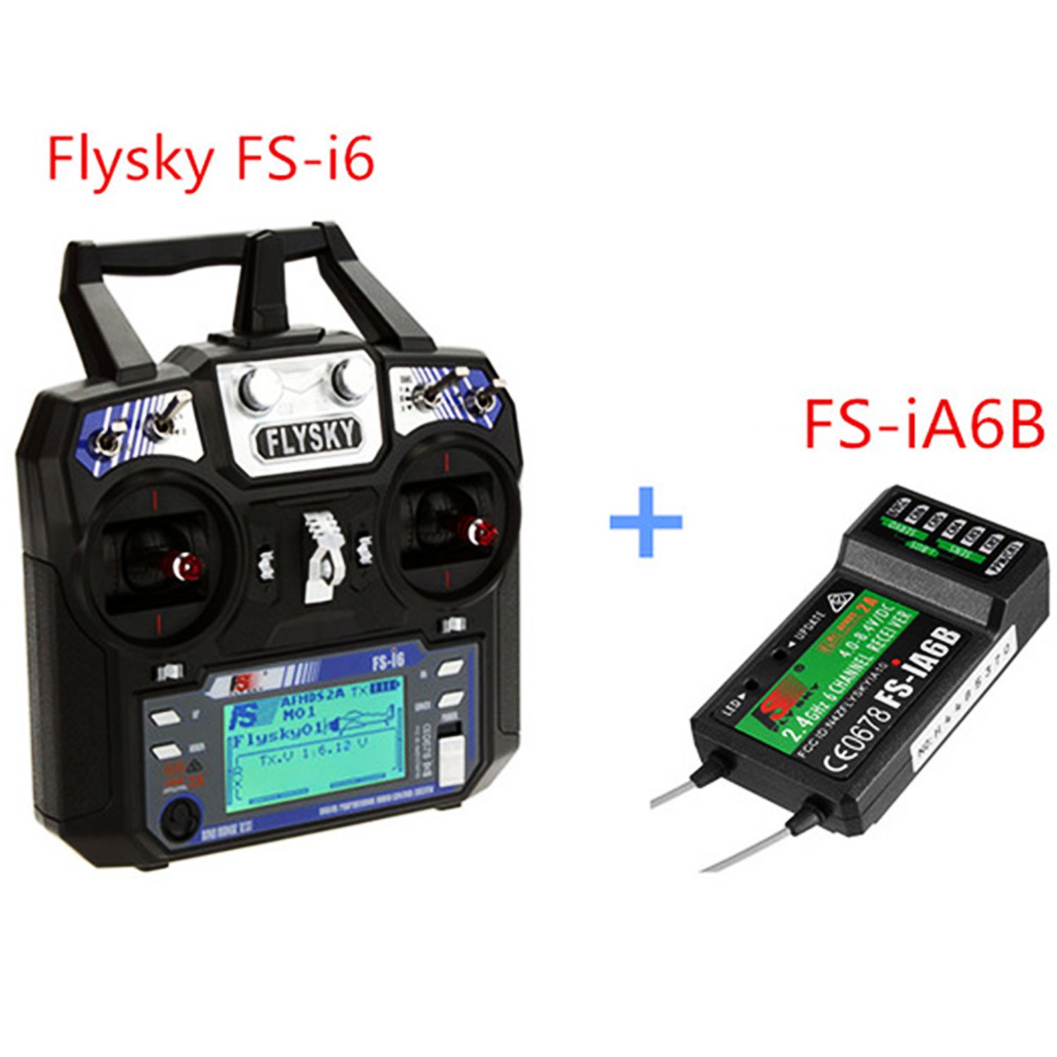 Основне фото Пульт управління квадрокоптера FlySky FS-i6 2.4GHz 6-ти канальний з приймачем IA6B в інтернет - магазині RoboStore Arduino