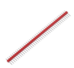 PLS-40 вилка штыревая на плату 2.54 мм (1х40) (червона)