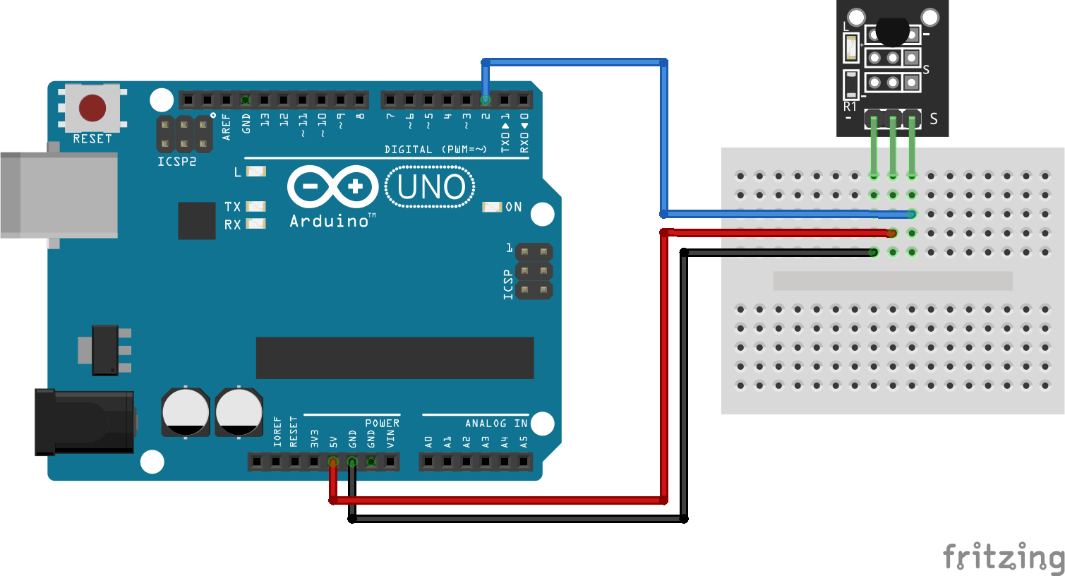 Схема подключения модуля DS18B20 к плате Arduino