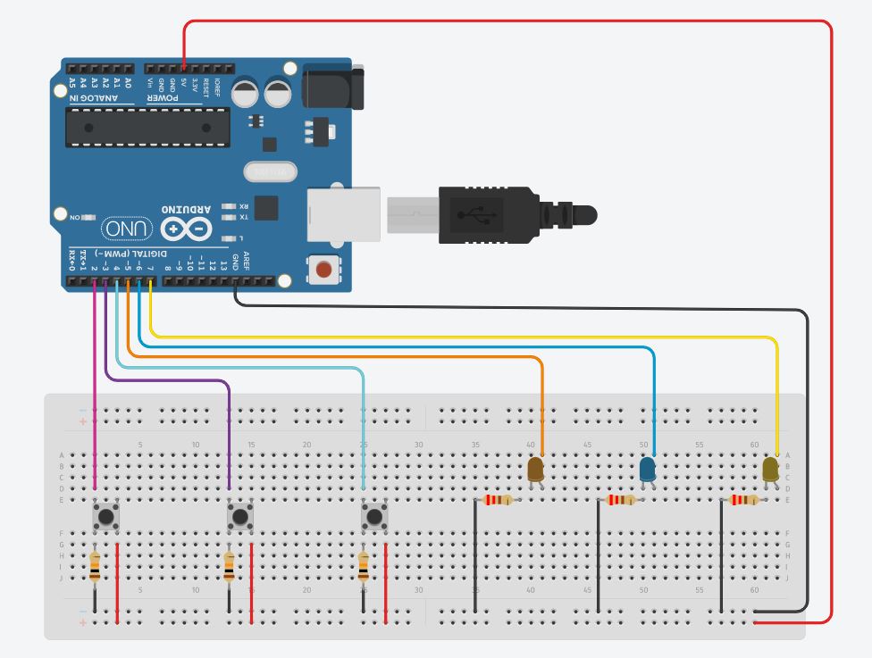 Схема подключения тактовой кнопки к плате Arduino