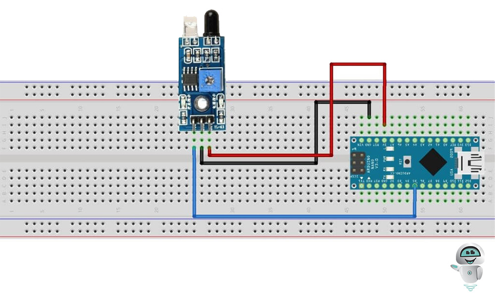 Схема подключения инфракрасного датчика препятствий для Arduino YL-63